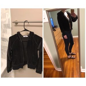 Soft Black Zip up Hoodie